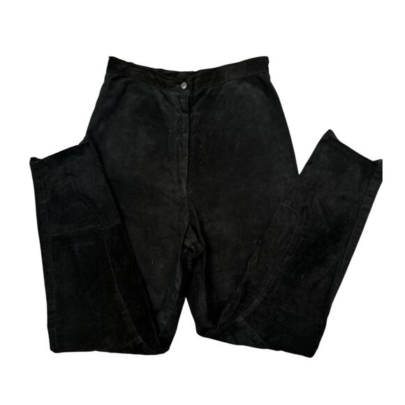 Paris New York Womens 100% Suede Leather Straight Leg Pants Size 6 - Picture 2 of 8